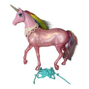 Barbie Dreamtopia Pink Unicorn Toy | 12" | Glitter Body | Rainbow Mane | Lights